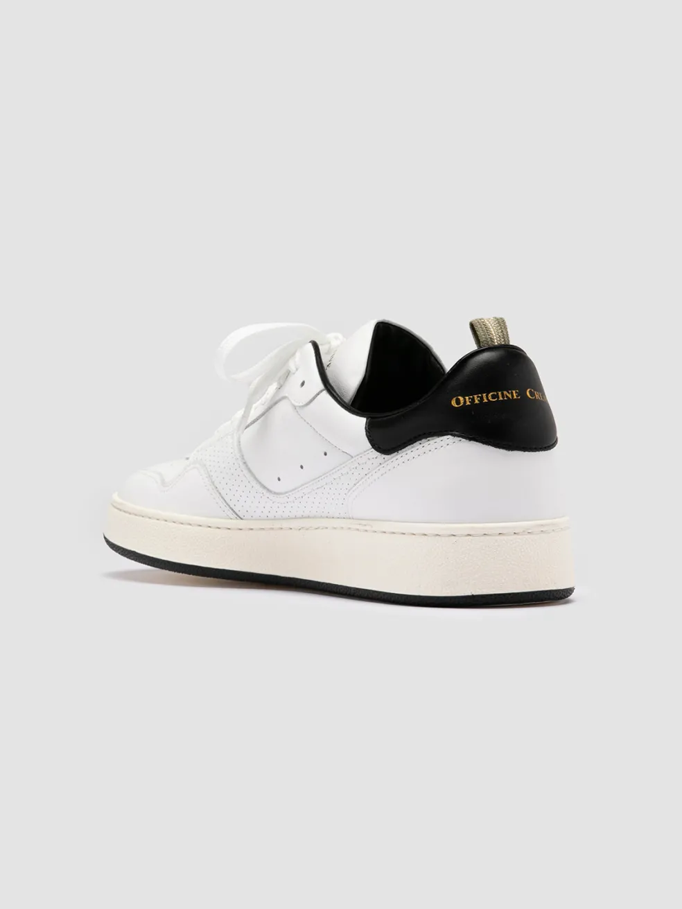 Best Sale Officine Creative MOWER 016 - White Leather Low Top Sneakers WHITE/BLACK