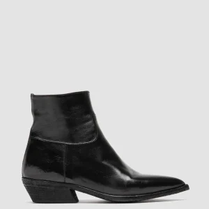 Fashion Officine Creative NOELIE DD 102 - Black Leather Zipped Boots NERO                                              