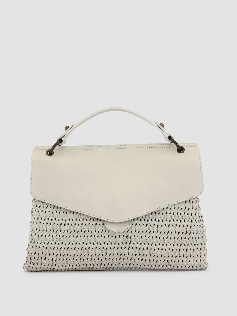 Sale Officine Creative NOLITA 16 - Leather Handle Bag OFF WHITE