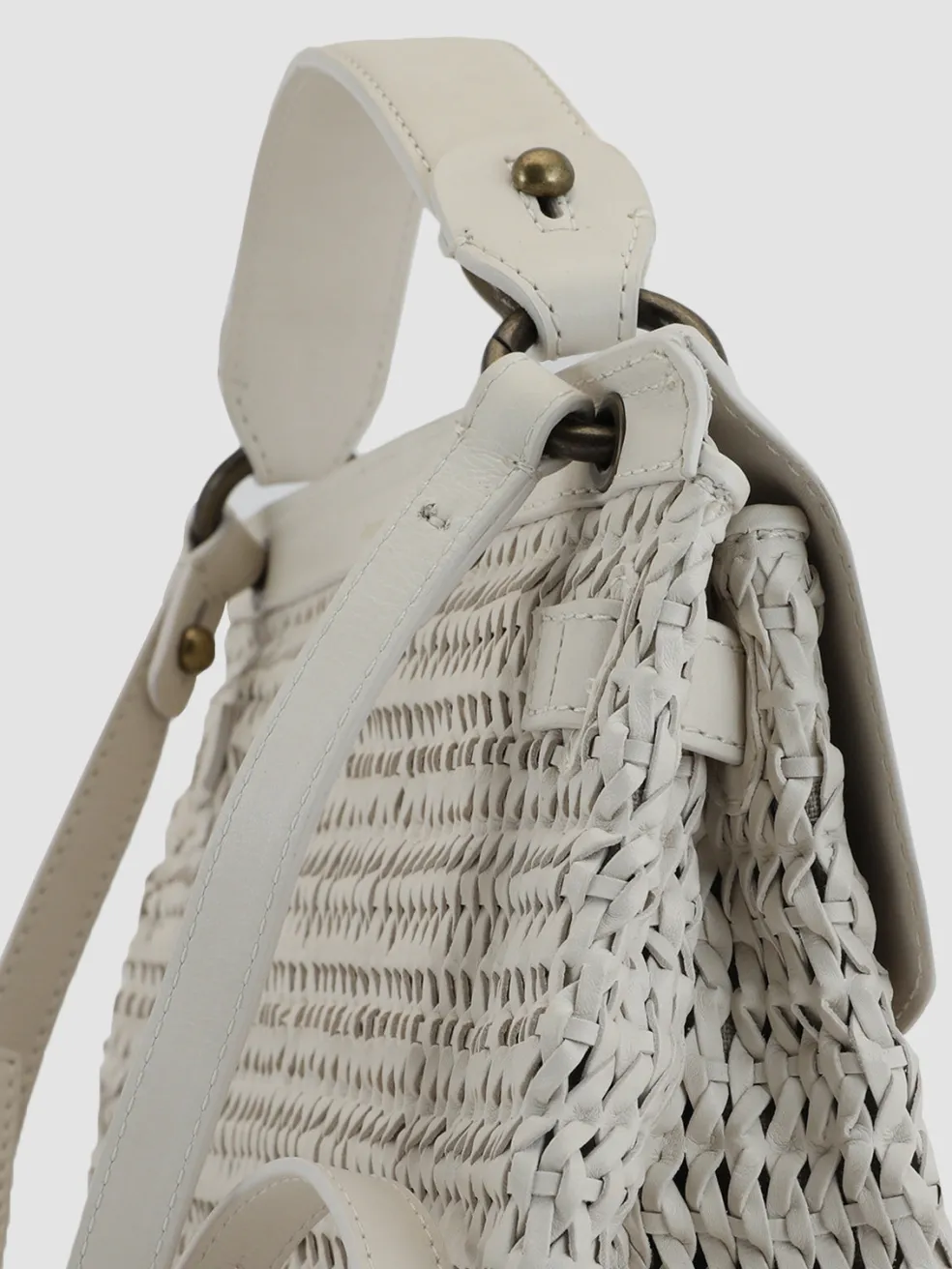 Sale Officine Creative NOLITA 16 - Leather Handle Bag OFF WHITE