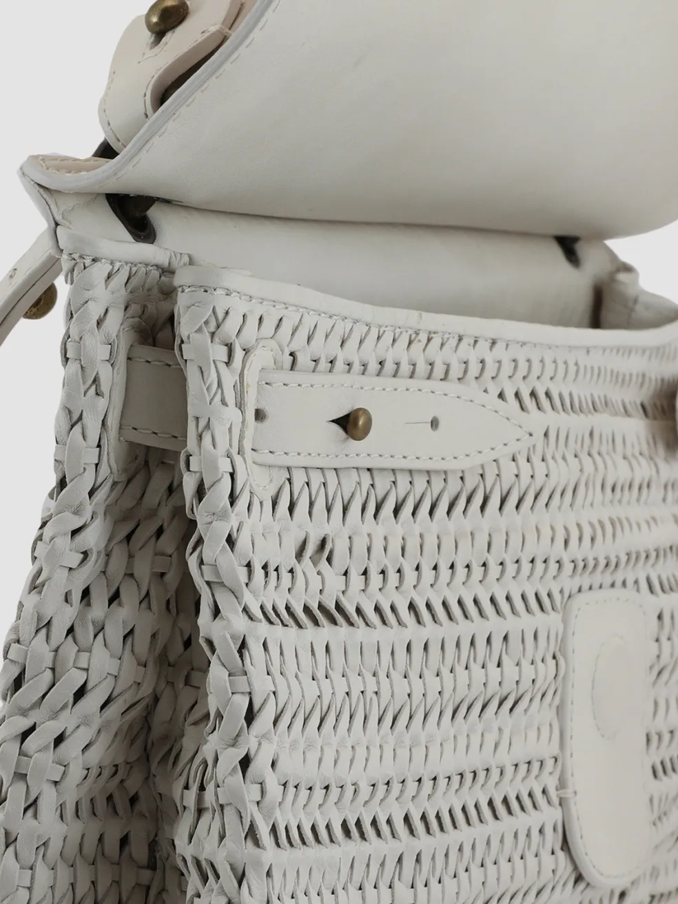 Sale Officine Creative NOLITA 16 - Leather Handle Bag OFF WHITE