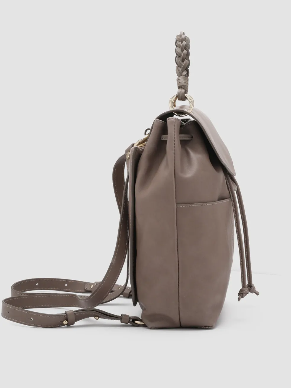 Flash Sale Officine Creative NOLITA WOVEN 213 - Leather Backpack TAUPE
