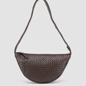 Clearance Officine Creative OC CLASS 068 - Brown Woven Leather Crossbody Bag FONDANT