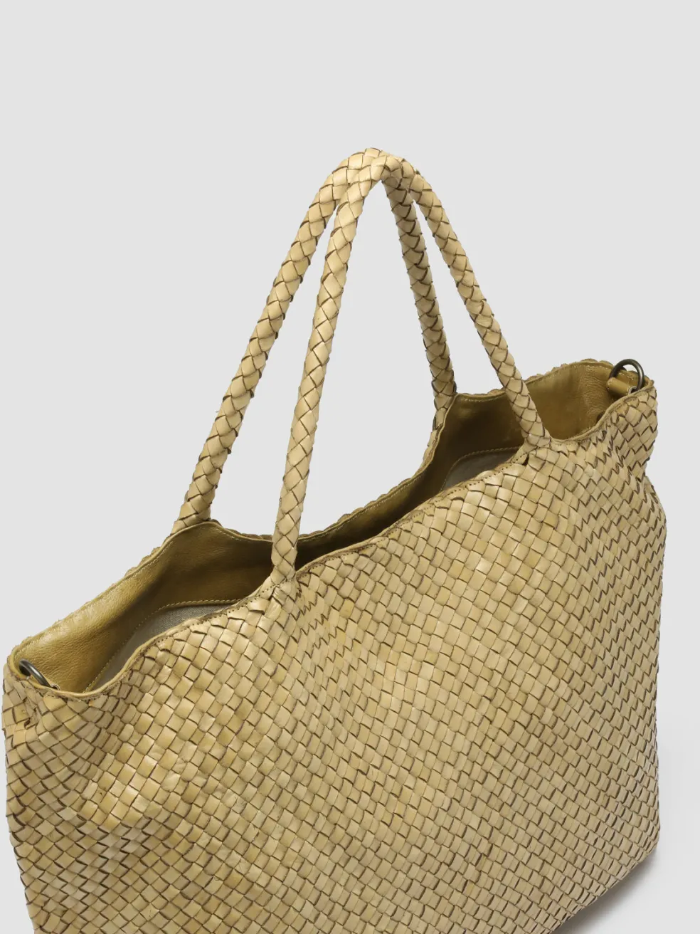 Cheap Officine Creative OC CLASS 3 - Green Woven Leather Shoulder Bag FIR GREEN