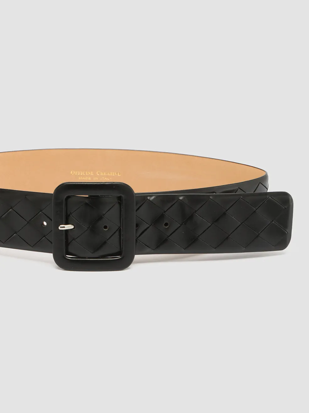 Flash Sale Officine Creative OC STRIP 059 - Woven Leather Belt BLACK