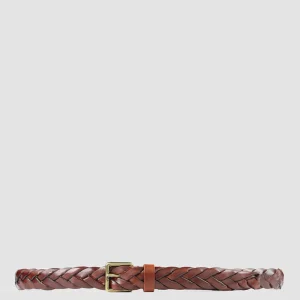 Hot Officine Creative OC STRIP 20 - Brown Woven Leather Belt TAN