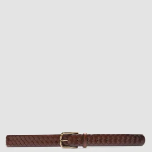 Best Sale Officine Creative OC STRIP 28 - Brown Woven Leather Belt TEAK