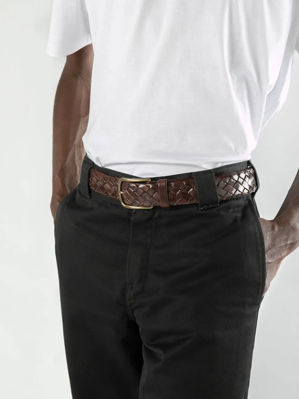 Outlet Officine Creative OC STRIP 21 - Green Woven Leather Belt DEPHTS