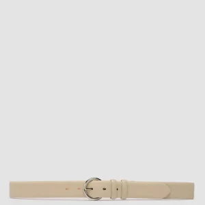 Shop Officine Creative OC STRIP 065 - Ivory Leather Belt SAND