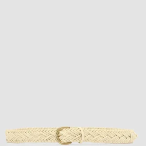 Sale Officine Creative OC STRIP 36 - Ivory Woven Leather Belt CREAM