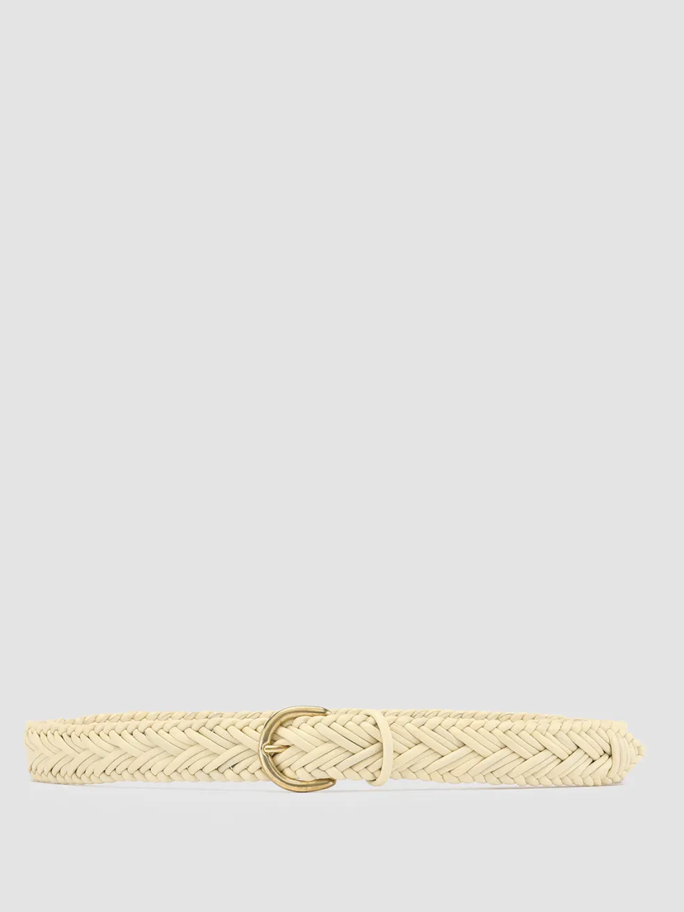 Sale Officine Creative OC STRIP 36 - Ivory Woven Leather Belt CREAM