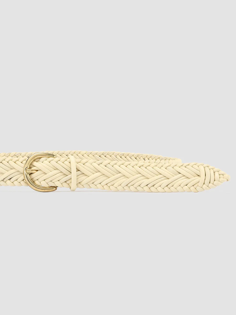 Sale Officine Creative OC STRIP 36 - Ivory Woven Leather Belt CREAM
