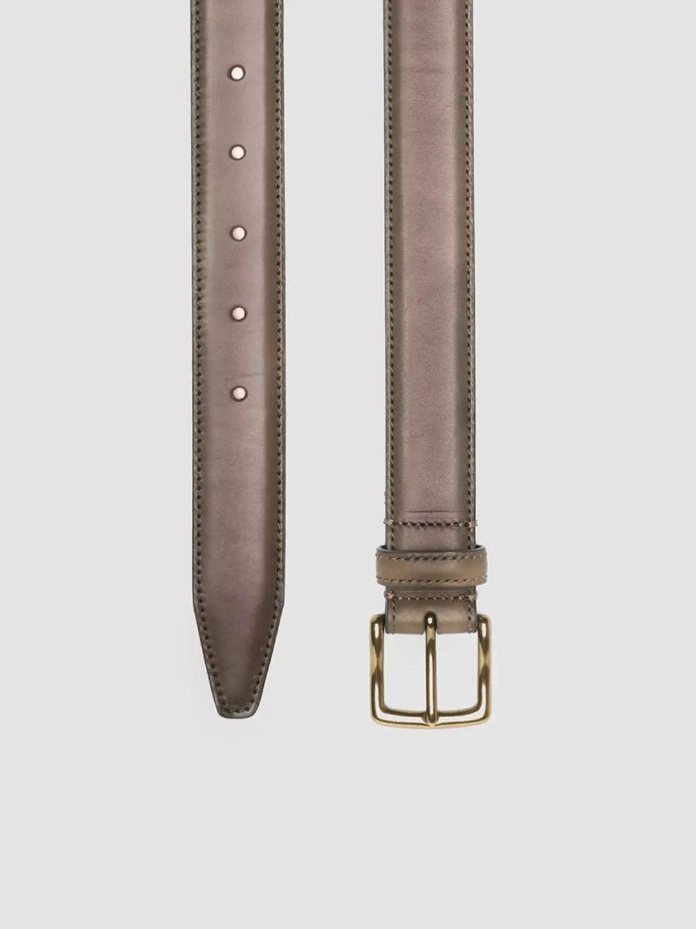 Sale Officine Creative OC STRIP 05 - Taupe Leather Belt WALNUT