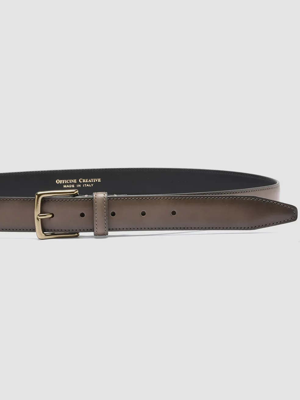 Sale Officine Creative OC STRIP 05 - Taupe Leather Belt WALNUT