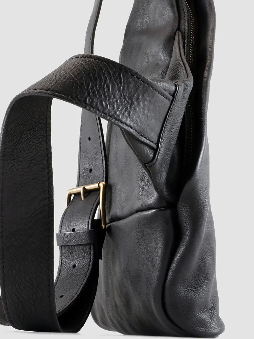 Online Officine Creative OC WAIST PACK - Leather Backpack BLACK