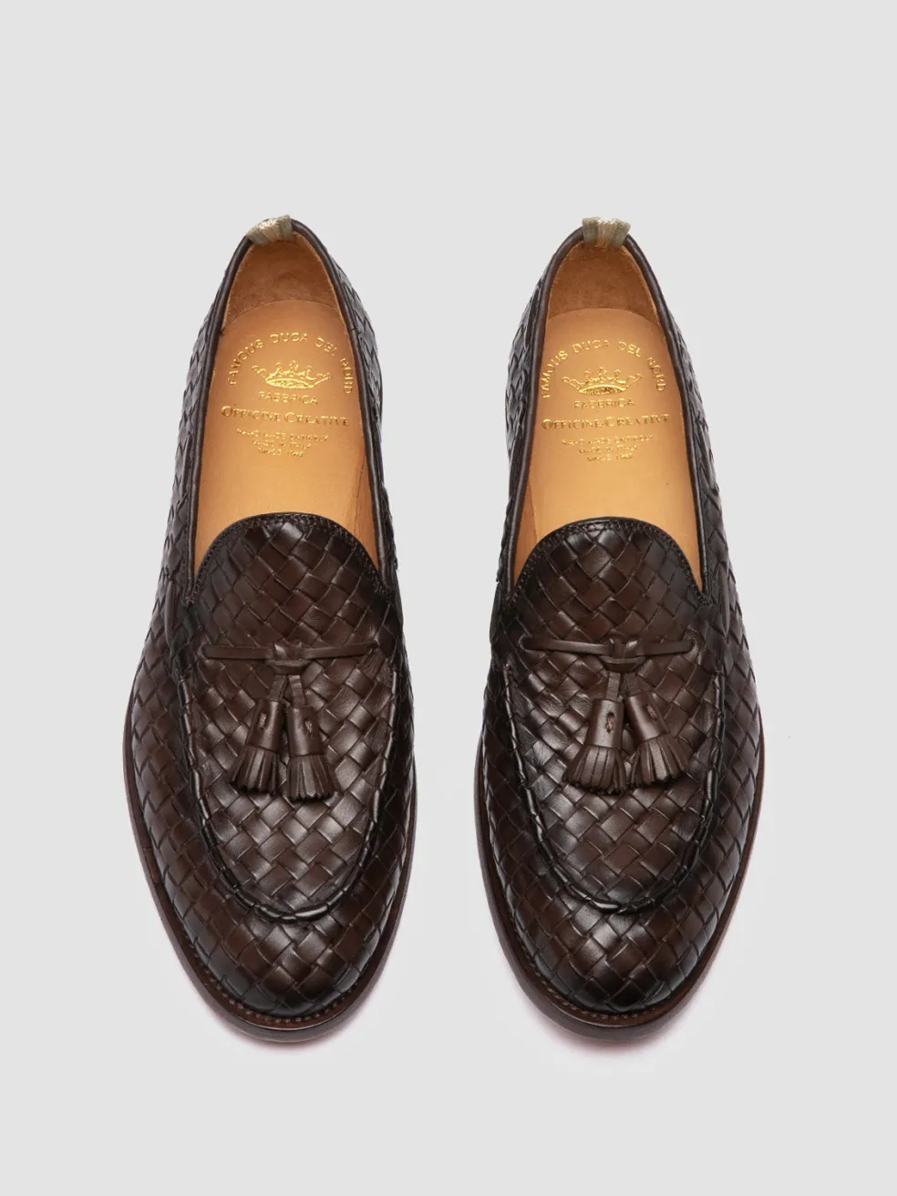 Best Officine Creative OPERA 004 - Brown Leather Tassel Loafers DARK