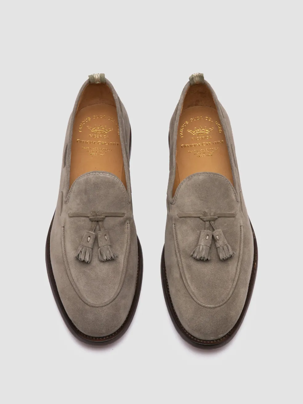 Fashion Officine Creative OPERA 002 - Taupe Suede Tassel Loafers QUARZO