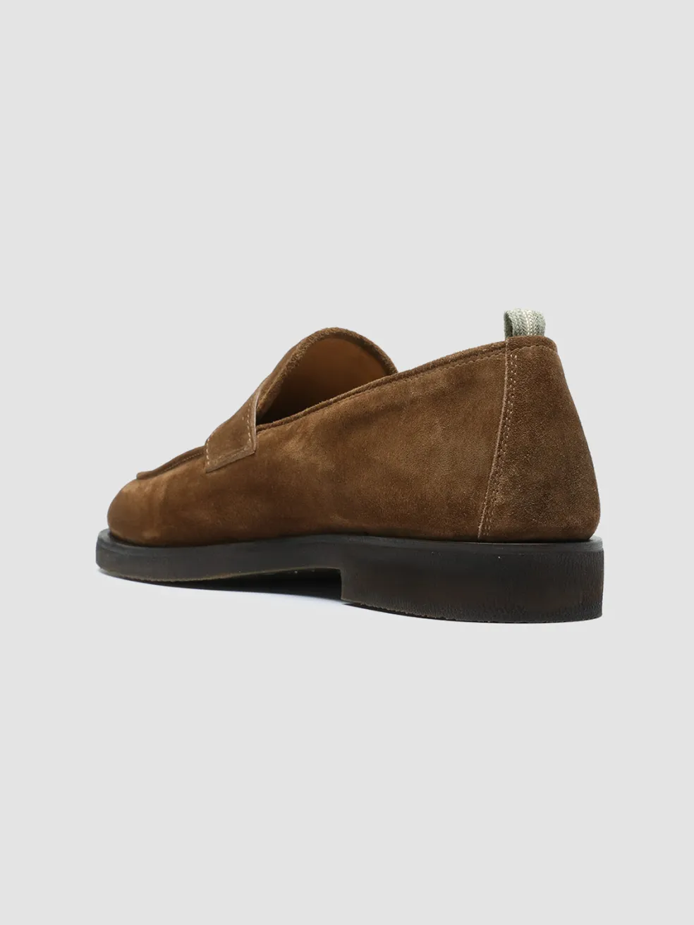 Store Officine Creative OPERA FLEXI 101 - Brown Suede Penny Loafers DARK BROWN