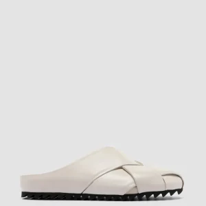 Best Officine Creative PELAGIE 018 - White Leather Mule Sandals NEBBIA