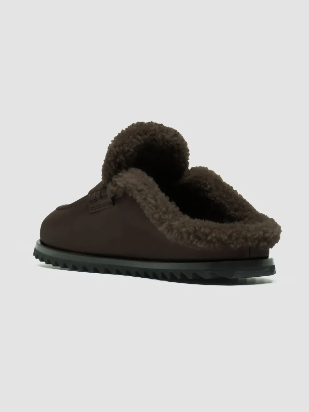 Sale Officine Creative PELAGIE D’HIVER 007 - Leather And Shearling Mules BROWN