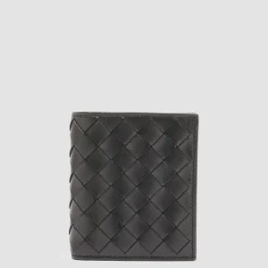 Cheap Officine Creative POCHE 111 - Woven Leather Bifold Wallet BLACK