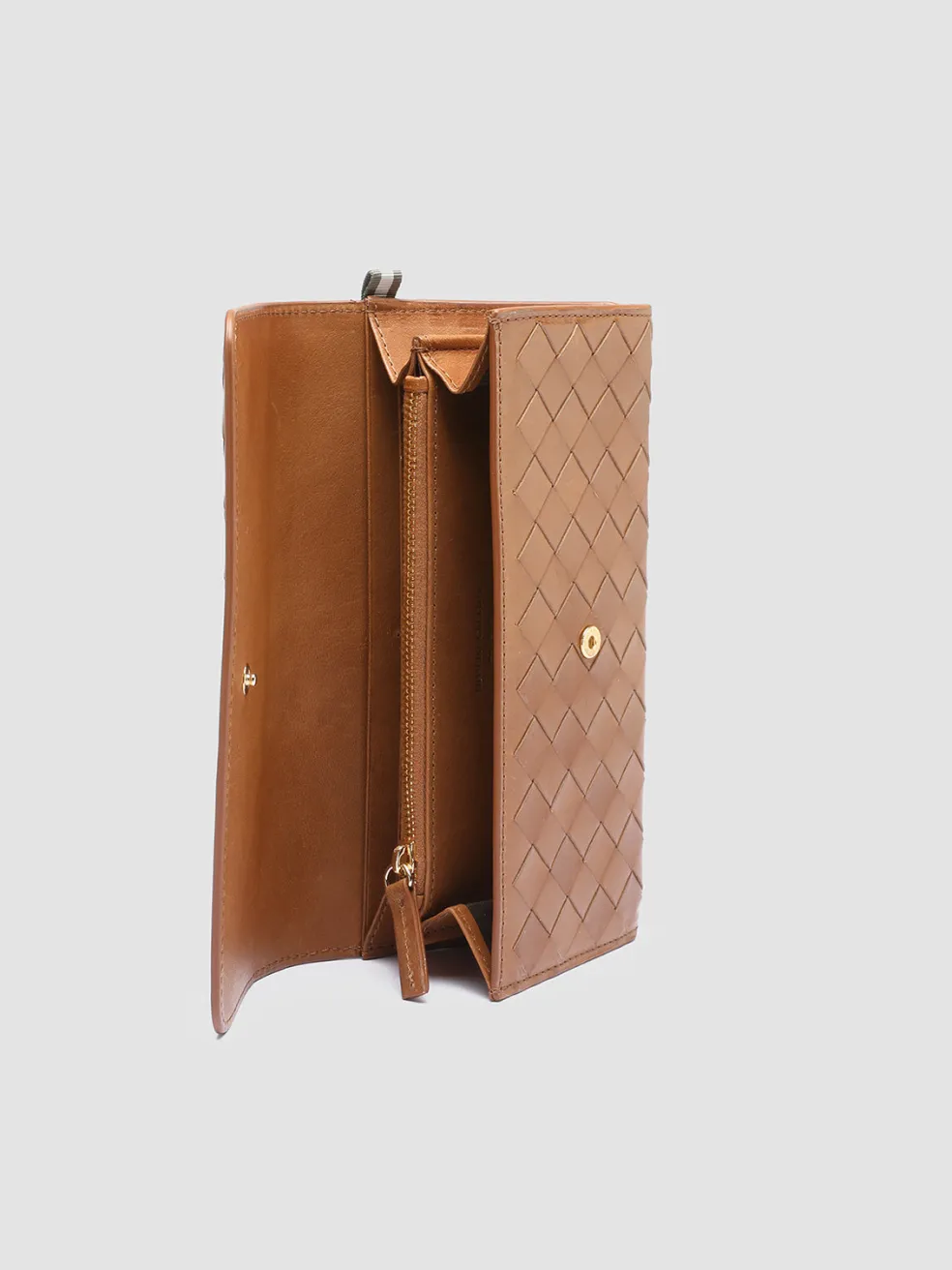 Cheap Officine Creative POCHE 109 - Brown Woven Leather Wallet SANTIAGO