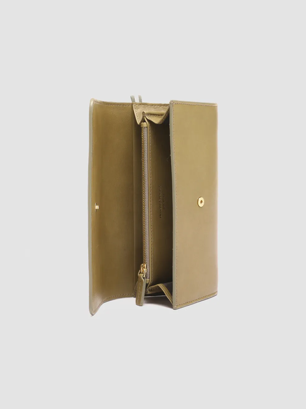 New Officine Creative POCHE 09 - Green Nappa Leather Wallet FIR GREEN