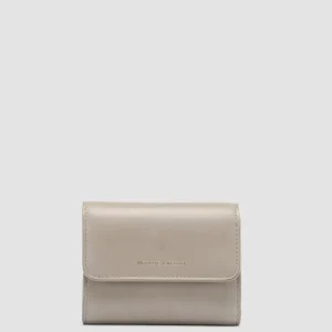 Best Officine Creative POCHE 10 - Grey Nappa Leather Trifold Wallet POMICE