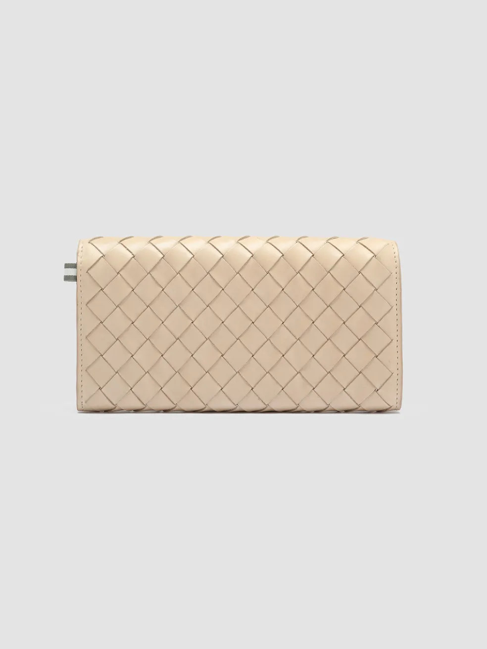 Store Officine Creative POCHE 109 - Ivory Woven Woven Leather Wallet OAT MILK