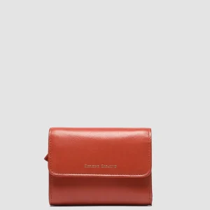 Hot Officine Creative POCHE 10 - Red Nappa Leather Trifold Wallet RUST ROSE