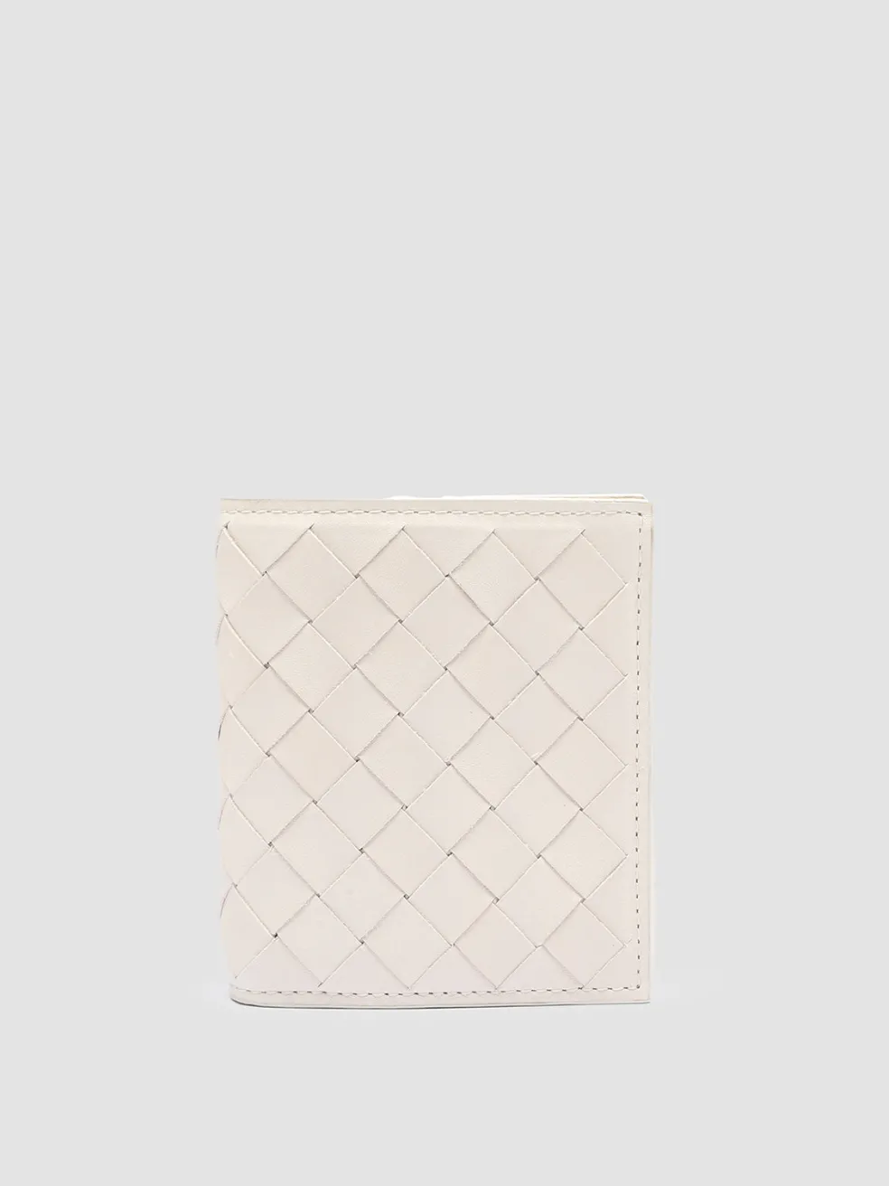 New Officine Creative POCHE 111 - White Woven Leather Bifold Wallet OFF WHITE