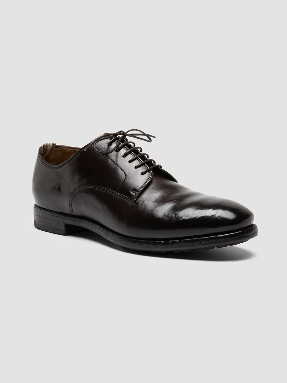 Hot Officine Creative PRINCE 606 - Brown Leather Derby Shoes DARK BROWN