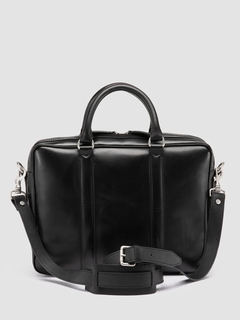 Clearance Officine Creative QUENTIN 010 - Black Leather Bag NERO