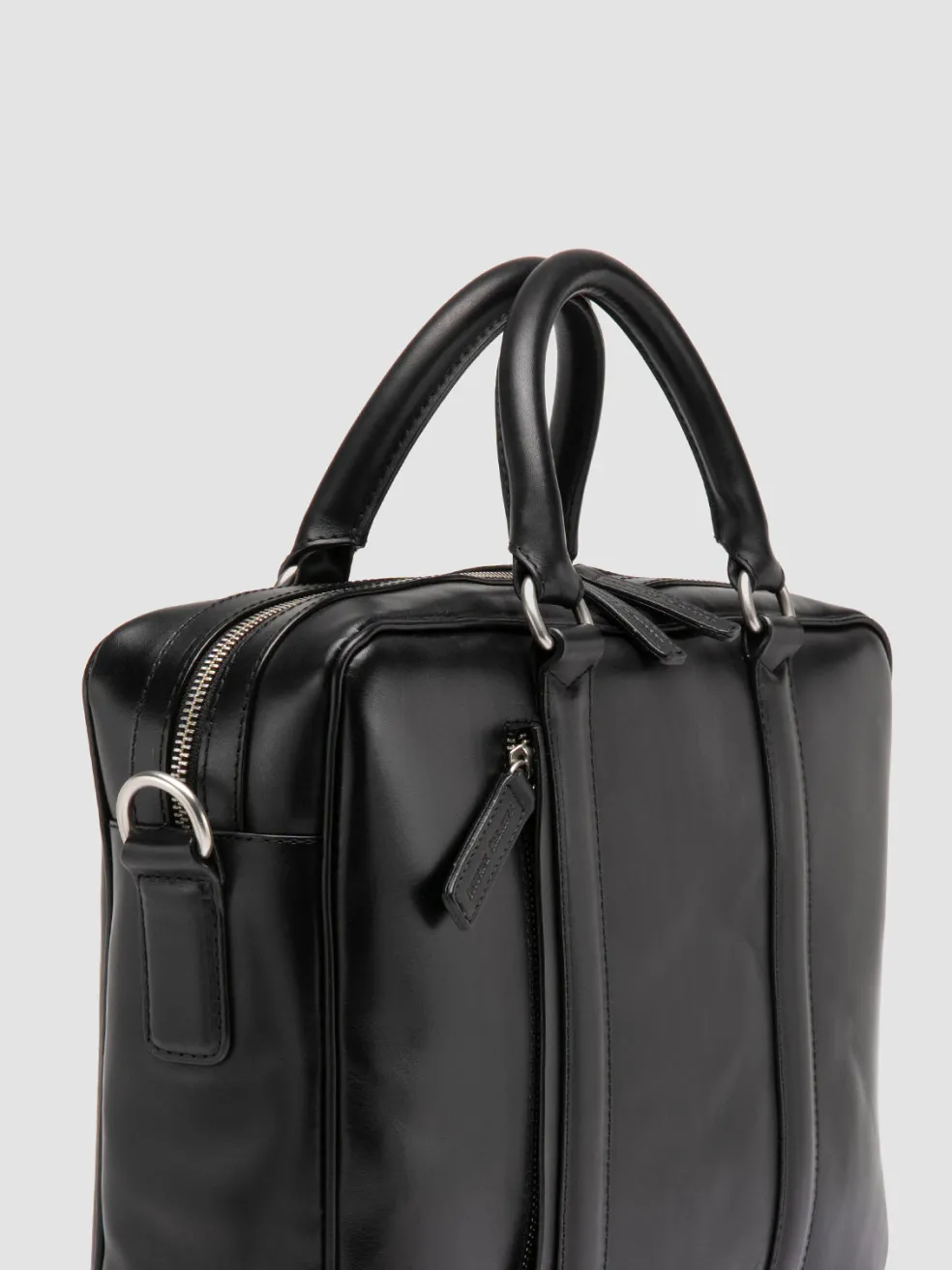 Clearance Officine Creative QUENTIN 010 - Black Leather Bag NERO