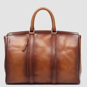 Shop Officine Creative QUENTIN 009 - Brown Leather Bag COTTO