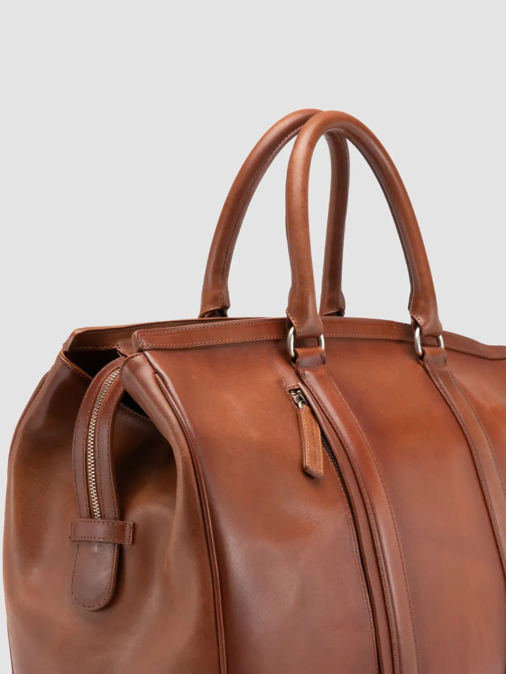 Shop Officine Creative QUENTIN 009 - Brown Leather Bag CORTECCIA