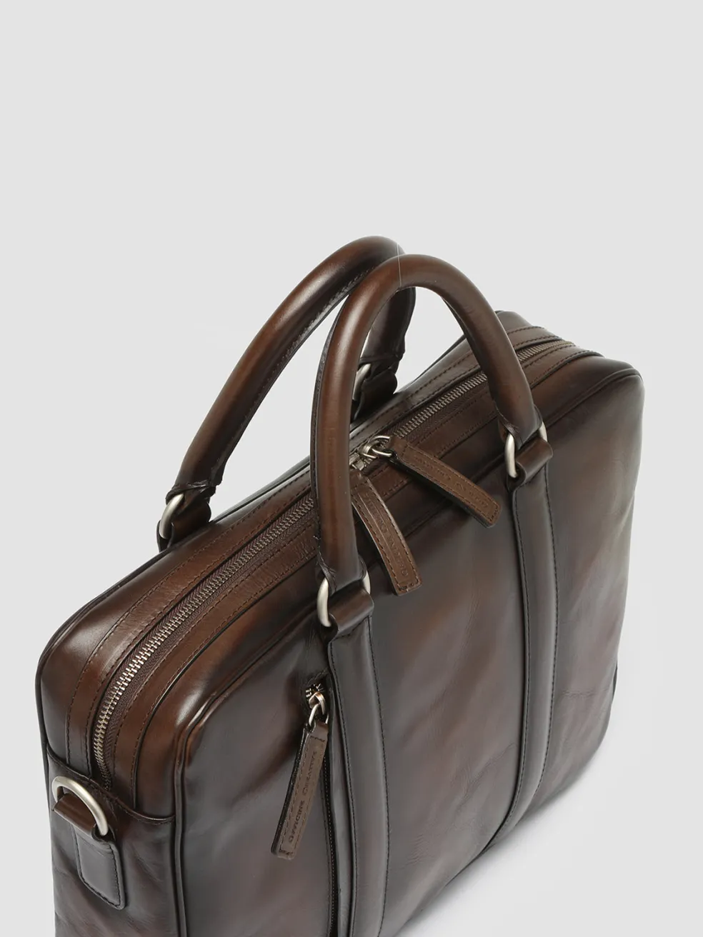 Fashion Officine Creative QUENTIN 010 - Brown Leather Bag DARK BROWN