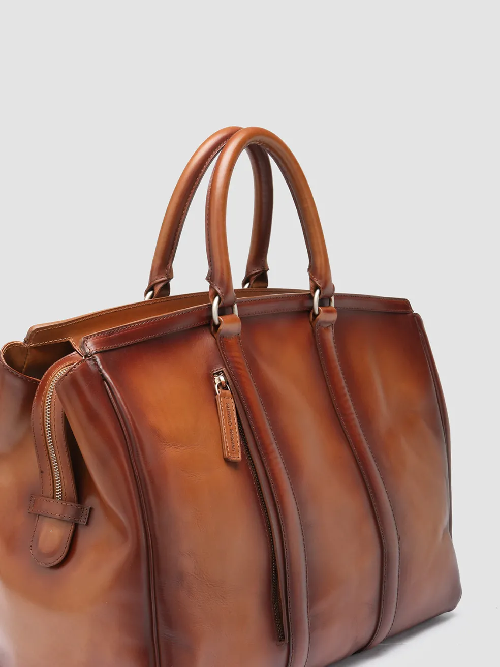 Shop Officine Creative QUENTIN 009 - Brown Leather Bag COTTO