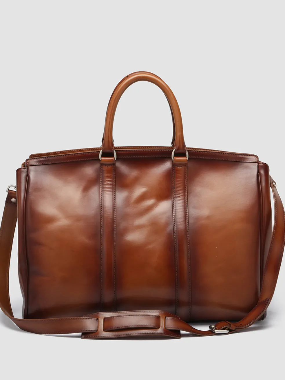 Shop Officine Creative QUENTIN 009 - Brown Leather Bag COTTO