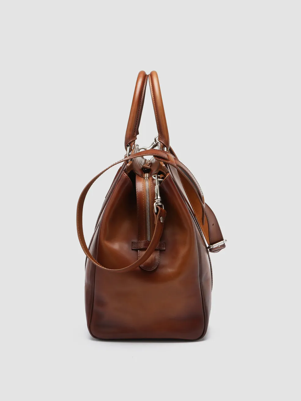 Shop Officine Creative QUENTIN 009 - Brown Leather Bag COTTO