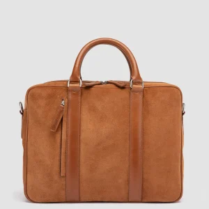 Fashion Officine Creative QUENTIN 010 - Brown Suede And Leather Bag KENIA/COTTO