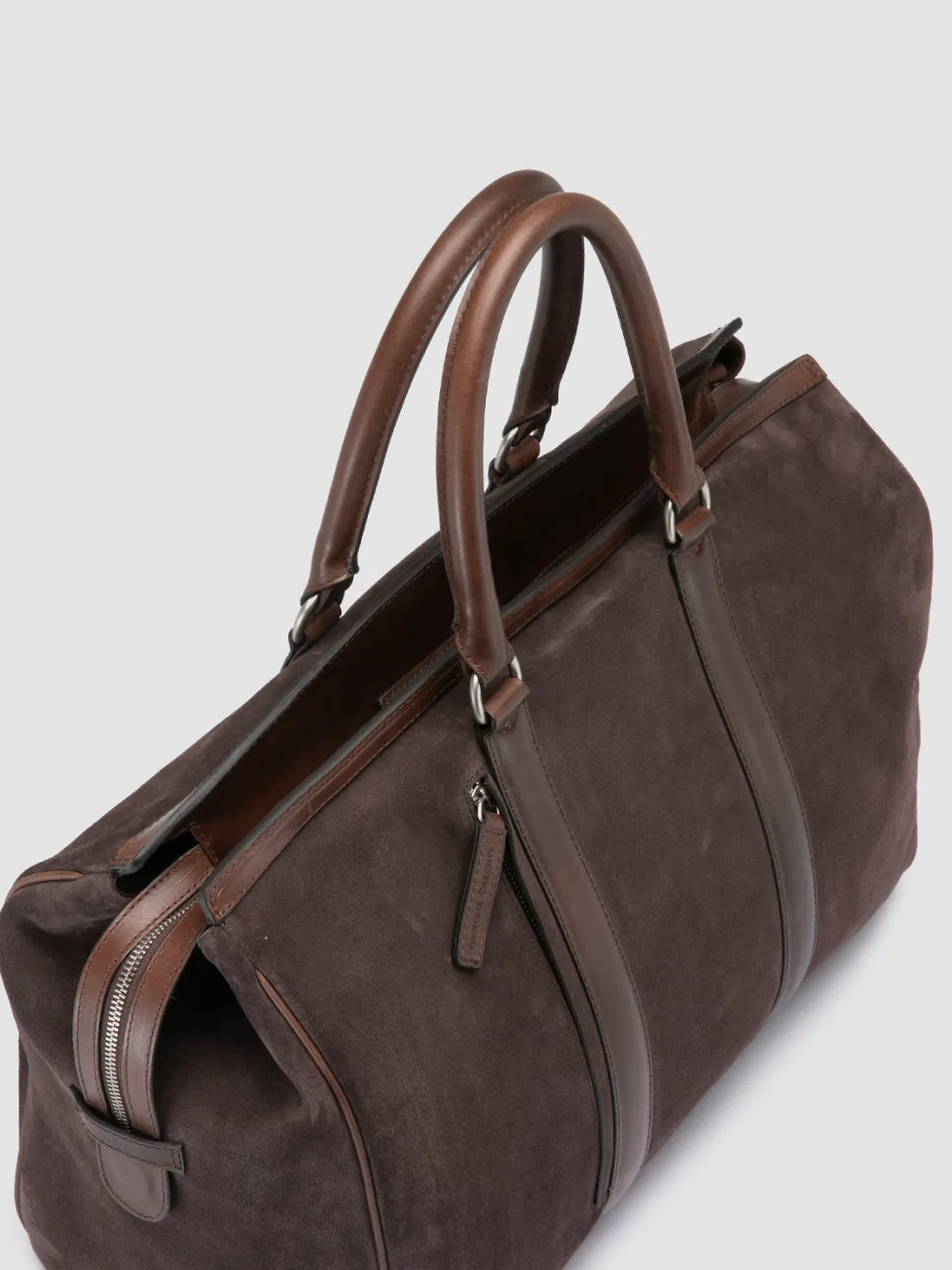 Store Officine Creative QUENTIN 009 - Brown Suede And Leather Bag LICORICE/COFFEE