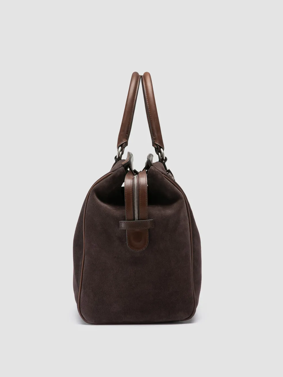 Store Officine Creative QUENTIN 009 - Brown Suede And Leather Bag LICORICE/COFFEE