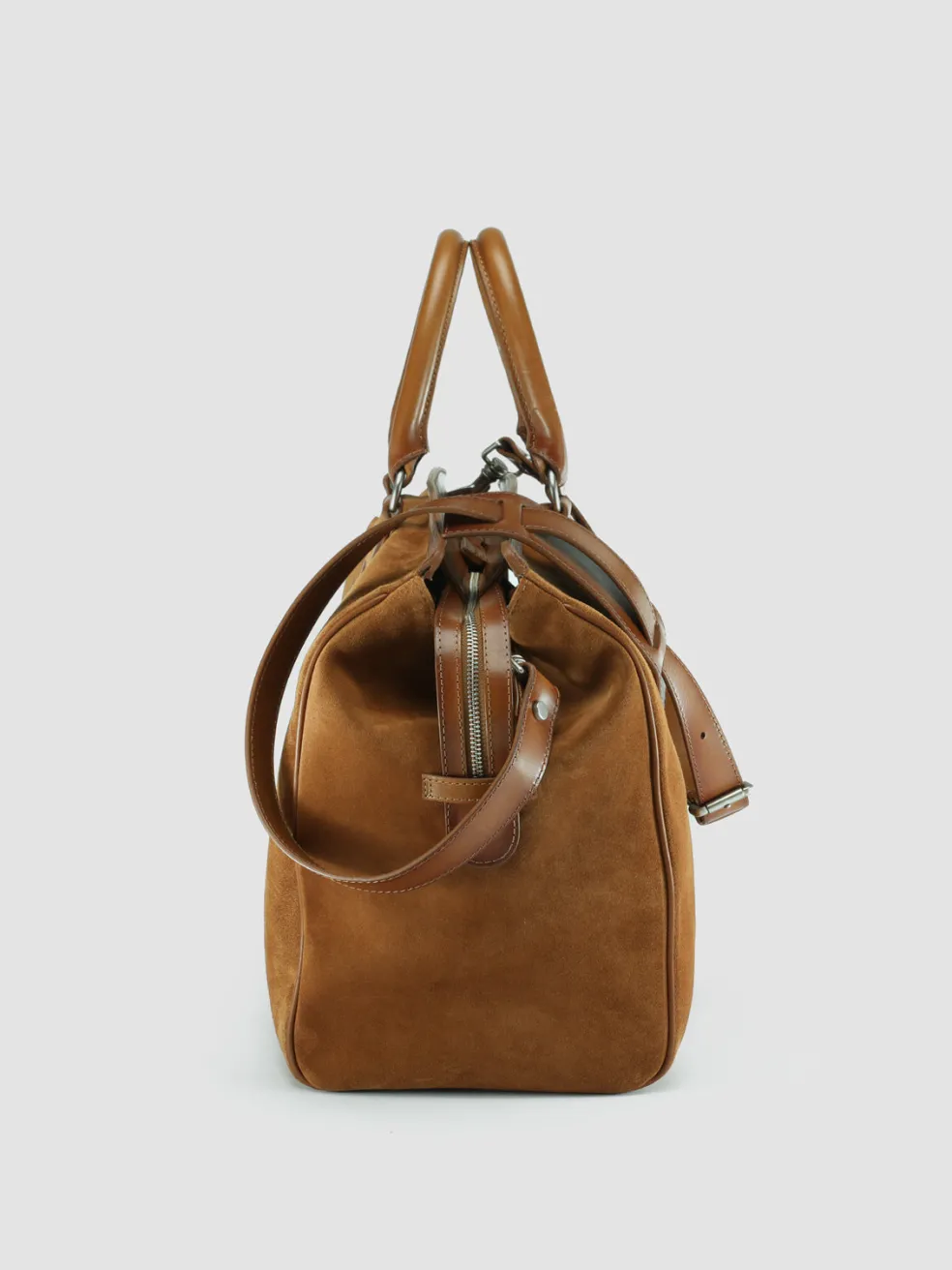 Best Sale Officine Creative QUENTIN 009 - Brown Suede And Leather Bag KENIA/COTTO