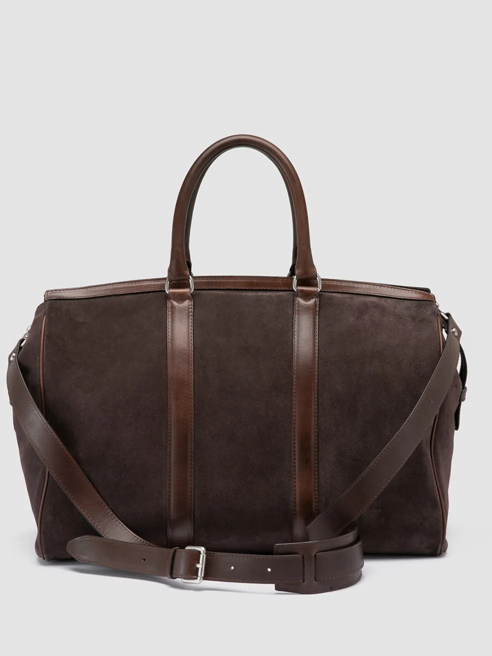 Store Officine Creative QUENTIN 009 - Brown Suede And Leather Bag LICORICE/COFFEE