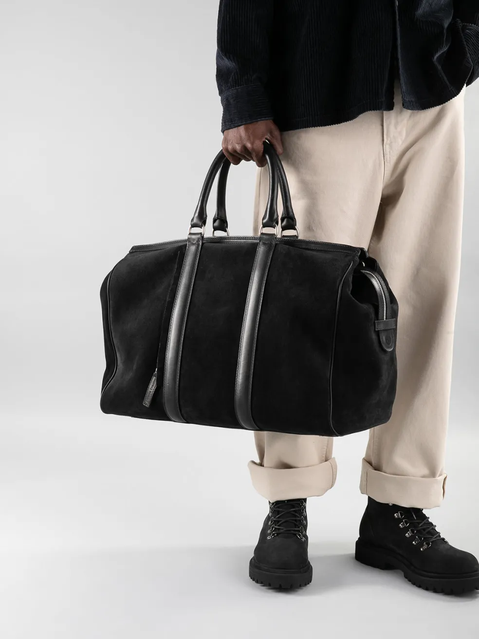 Store Officine Creative QUENTIN 009 - Brown Suede And Leather Bag LICORICE/COFFEE