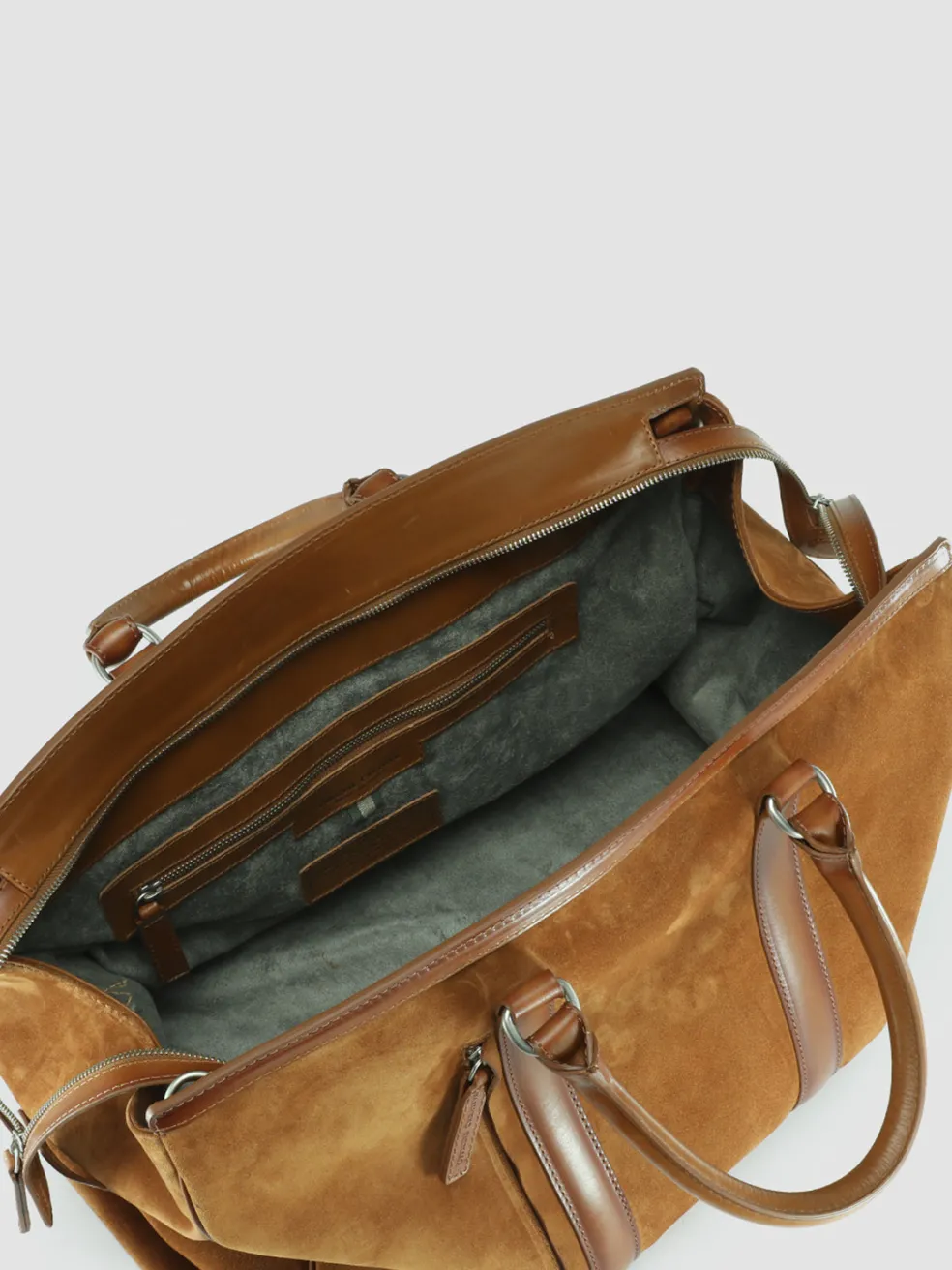 Best Sale Officine Creative QUENTIN 009 - Brown Suede And Leather Bag KENIA/COTTO