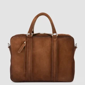 Sale Officine Creative QUENTIN 010 - Brown Suede Bag DARK BROWN