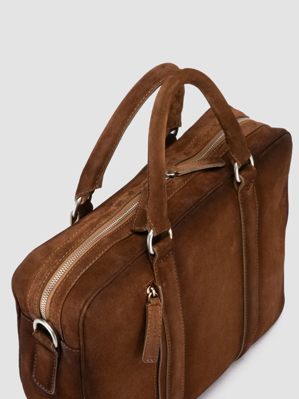 Sale Officine Creative QUENTIN 010 - Brown Suede Bag DARK BROWN