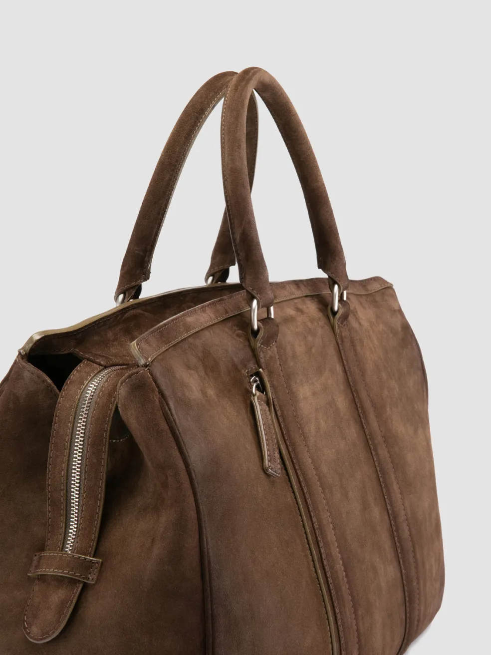 Outlet Officine Creative QUENTIN 009 - Brown Suede Bag OLIVE